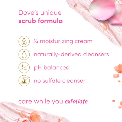 Dove Scrub Macadamia Rice Milk Body Scrub Exfoliates and Deeply 15 oz