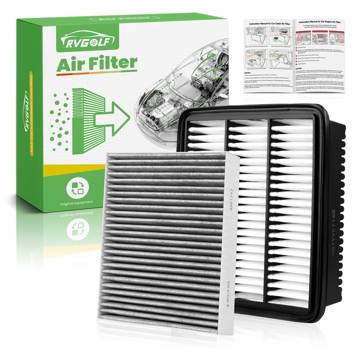 Engine+Cabin Air Filter Fit for 2014-2020 Rogue, 2017-2022 Rogue Sport