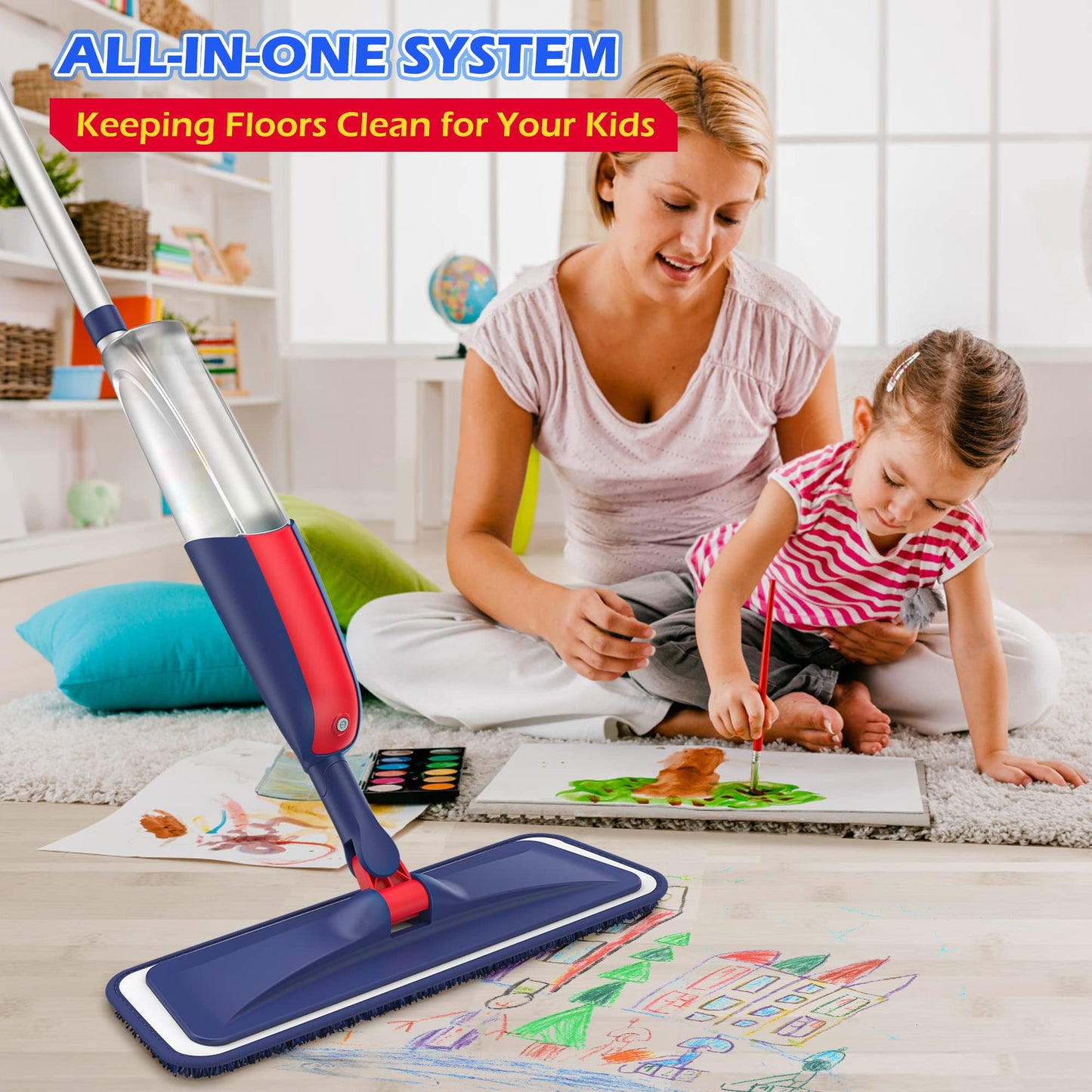 Spray Wet Mops for Floor Cleaning: Hardwood Floor Mop Refillable Dust Mop
