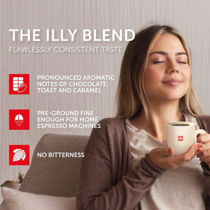 illy Intenso Ground Espresso Coffee, Bold Roast, Intense, Robust and Full Flavored With Notes of Deep Cocoa, 100% Arabica Coffee, No Preservatives, 8.8 Ounce Can (Pack of 1)