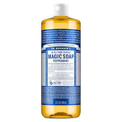 Dr. Bronner's Peppermint Pure-Castile Liquid Soap, Hand Soap, 32 oz