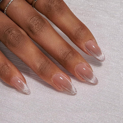 BTArtbox Press On Nails, Vanilla Cream, Short Square, Ombre Peach, 32Ct