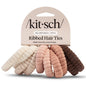 Kitsch Elastic Hair Ties No Damage | Stretchable Hair Bands - Neutral 12pcs