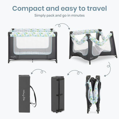 Dream On Me Zodiak Portable Playard, Compact for Travel, Carry Bag, Gray & Pink
