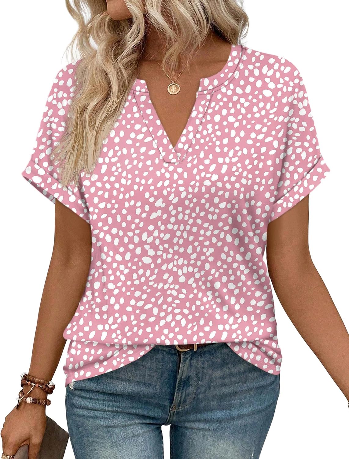 WIHOLL Womens Blouses Spring Tops Short Sleeve Shirts Dressy Casual Summer Vacation Fashion Clothing 2026