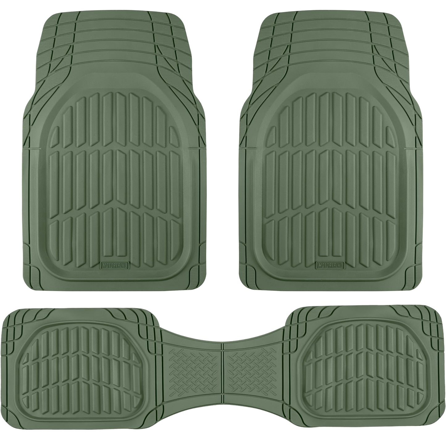 Motor Trend -2 Piece Front Car Floor Mats- Black FlexTough Contour Liners-Deep Dish Heavy Duty Rubber Floor Mats for Car SUV Truck & Van-All Weather Protection, Universal Trim to Fit