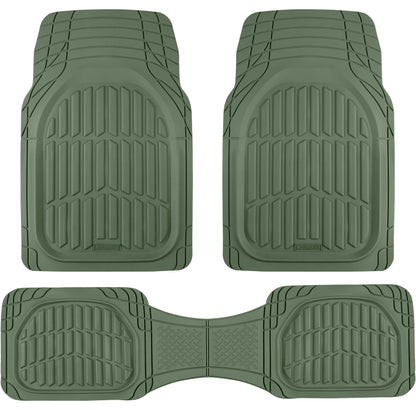 Motor Trend -2 Piece Front Car Floor Mats- Black FlexTough Contour Liners-Deep Dish Heavy Duty Rubber Floor Mats for Car SUV Truck & Van-All Weather Protection, Universal Trim to Fit
