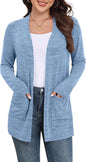 Yincro Women Lightweight Cardigan Long Sleeve Open Front with Pockets S-3XL