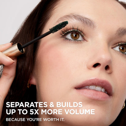 L’Oreal ParisVoluminous Waterproof Volume Building Mascara, Black [360], 0.28 oz (Pack of 3)