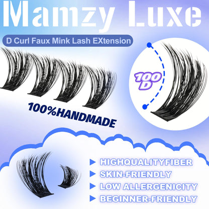Lash Clusters Wispy 100D Eyelash Clusters 10-18mm Fluff Cluster Eyelash Extensions D Curl No Plastic Feel Individual Lashes Extension 204 Pcs Versatile False Eyelashes Clusters