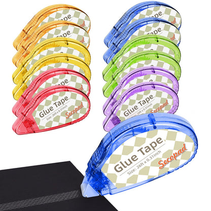 Secopad Scrapbook Tape, Glue Tape for Crafts, 4 Pack, Light-Colored Shell