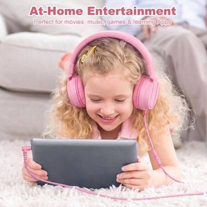 AILIHEN I35 Kids Headphones for School with Mic, 93dB Safe Volume, Orange