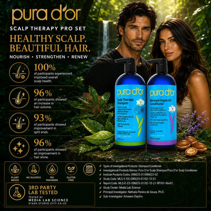 PURA D'OR Deep Moisturizing Biotin Hair Regrwoth Conditioner Thickens, Softens, & Moisturizes Dry, Frizzy, Damaged Hair w/Argan Oil, Pumpkin, Rosemary, Honeysuckle, Vitamin E, Men & Women, 16oz