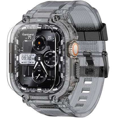 amBand Bands Compatible with Apple Watch 9/8/7/6/5/4 & SE 3/2/1 45mm/44mm Case for Men, M1 Sport Series Rugged Case Protective Cover for iWatch SE3/SE2/6/SE/5/4 44/45 mm Men Black