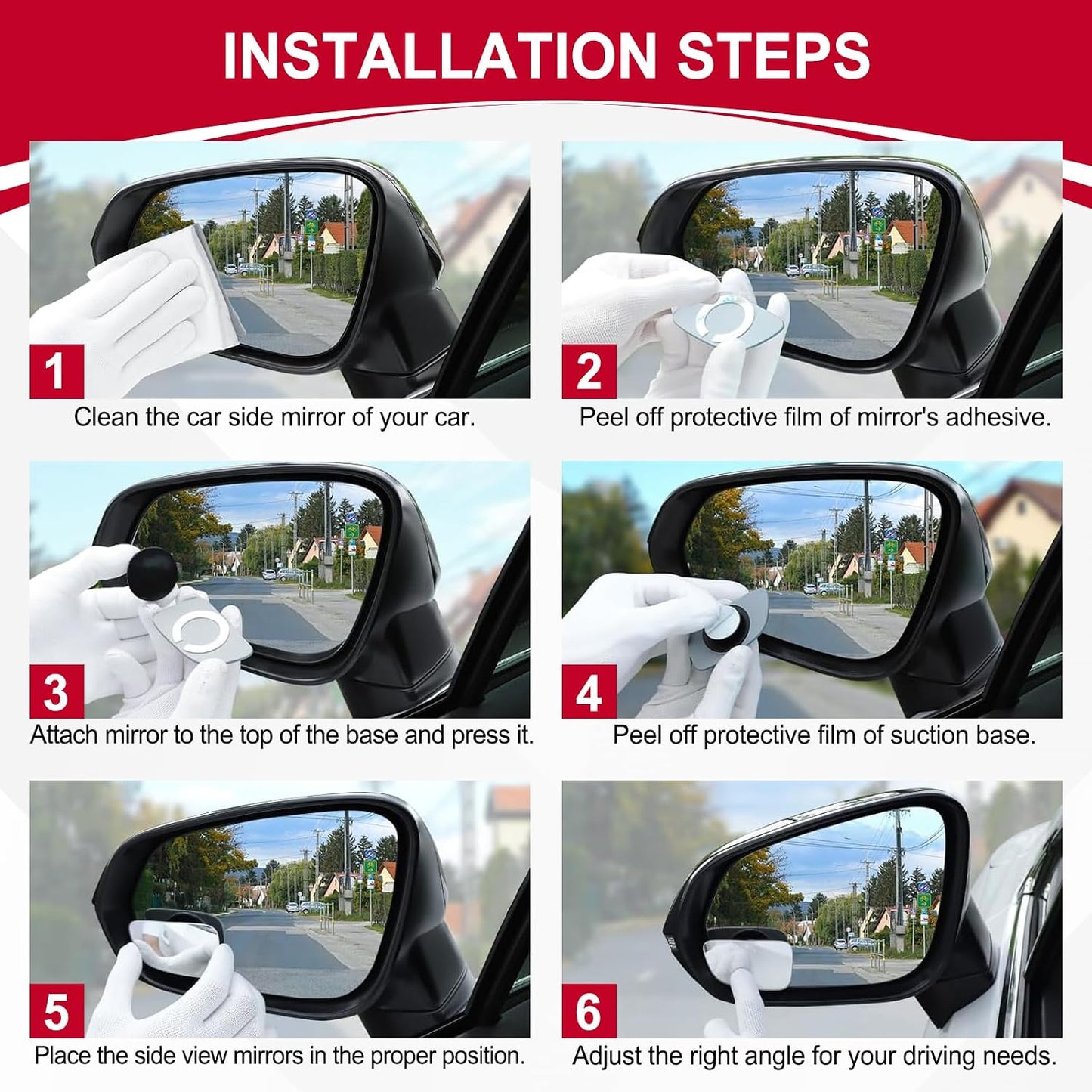 LivTee Blind Spot Car Mirror, HD Glass Frameless Convex Side Mirror Blindspot, Wide Angle Rear View Mirrors for SUVs, Trucks and RVs - Car Accessories