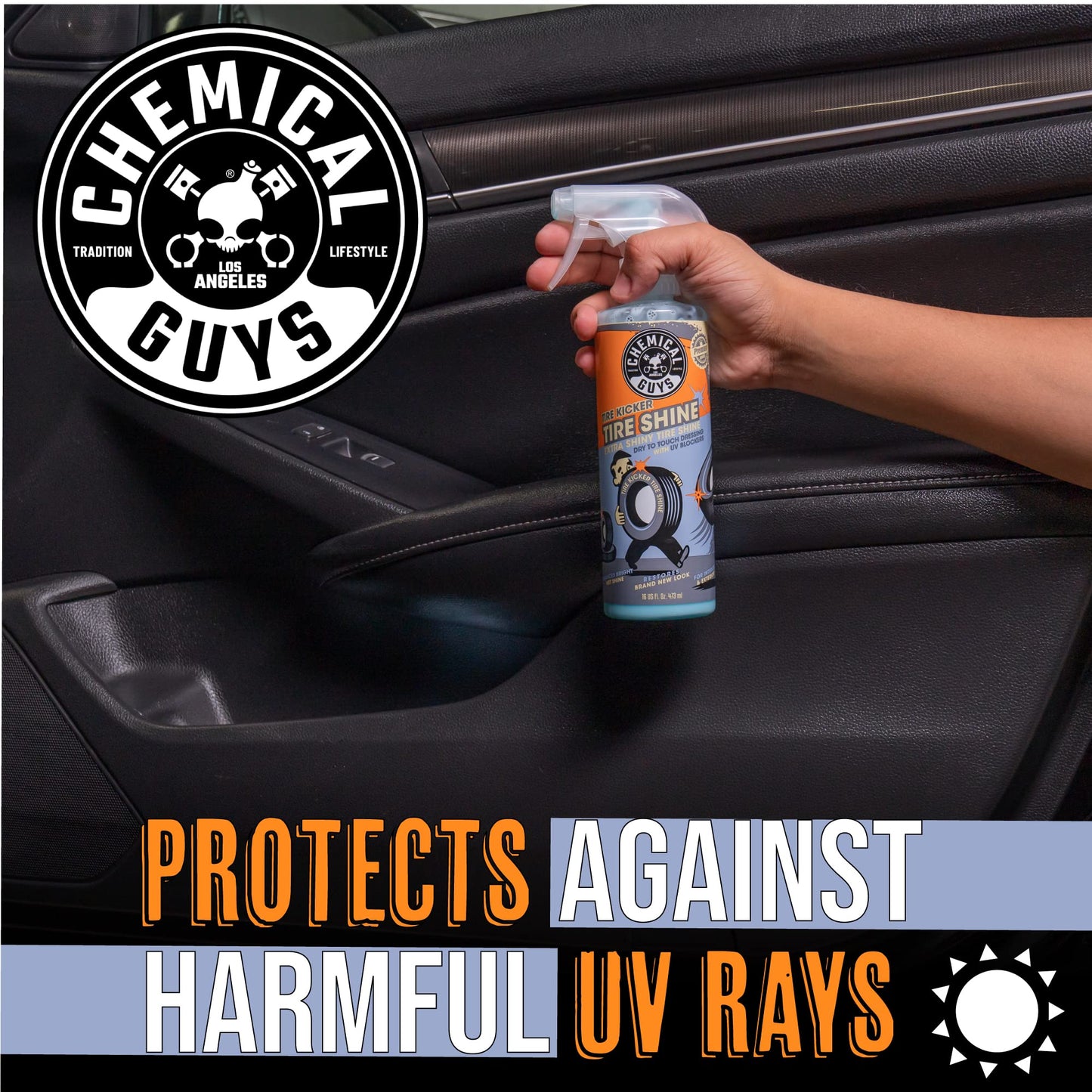 Chemical Guys, Tire Kicker Extra Glossy Tire Shine Spray, Dry Touch, 16 oz