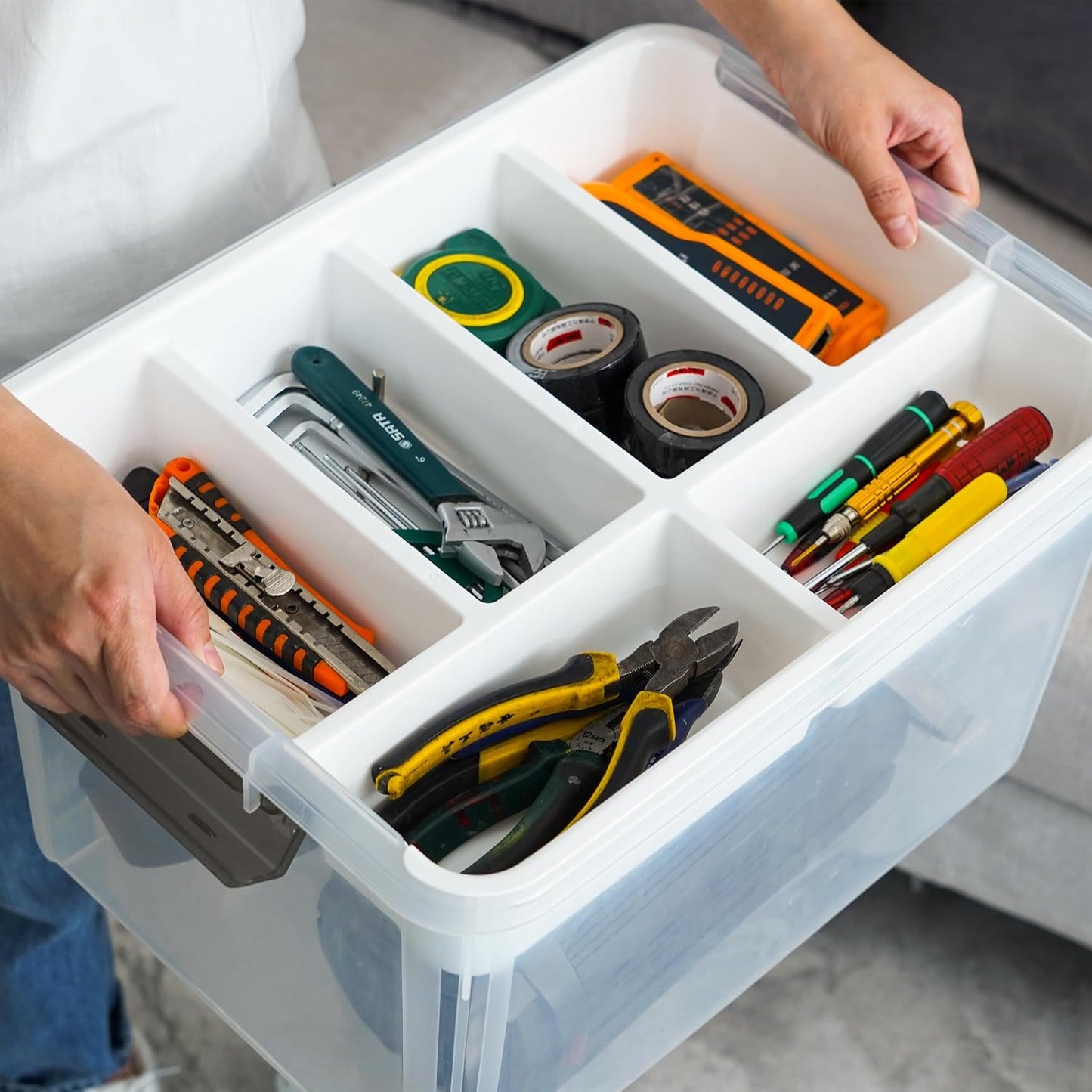 Citylife 6Qt 4Packs Clear Craft Organizers and Storage BOX, Sensory Bins
