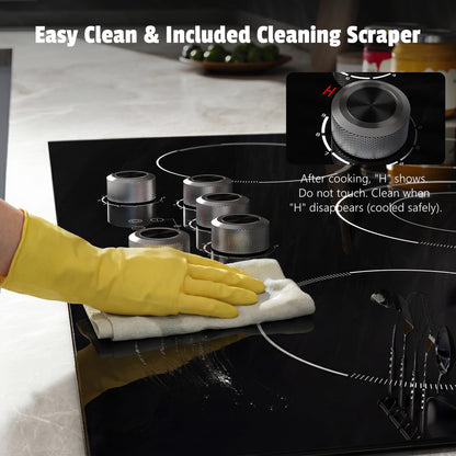 2 Burner Electric Cooktop 110V, 2000W, 24" Countertop & Built-in