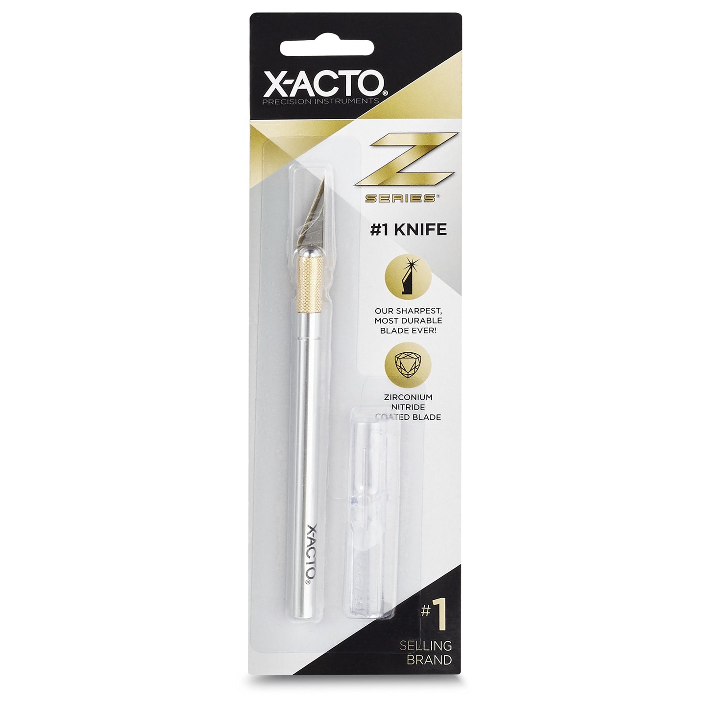 X-ACTO #1 Z-Series Precision Utility Knife, Metal, Silver, Aluminum Handle, Includes Safety Cap - For Precise, Fine Cuts