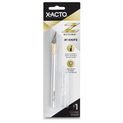 X-ACTO #1 Z-Series Precision Utility Knife, Metal, Silver, Aluminum Handle, Includes Safety Cap - For Precise, Fine Cuts