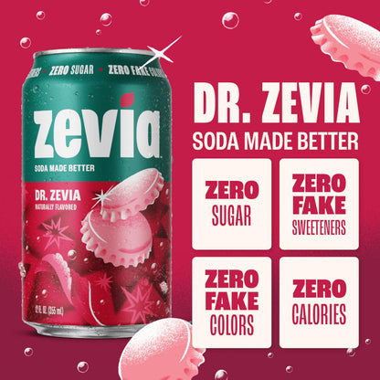 Zevia Zero Sugar Soda, Cola, 12 oz Cans (24-Pack) – Naturally Sweetened, Zero Calorie Sugar Free Soda - Non-GMO Project Verified, Gluten-Free, Vegan