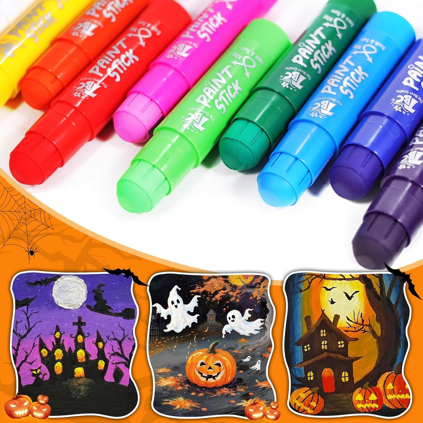 TBC The Best Crafts Paint Sticks for Kids Ages 2-8, 12 Classic Colors