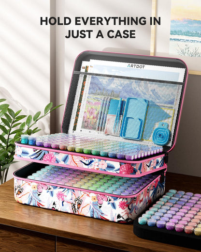 ARTDOT 60 Slots Storage Container for Diamond Art Kits for Adults, Portable Bead Storage Boxes for Diamond Painting Accessories and Tools