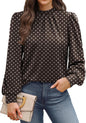 WIHOLL Long Sleeve Shirts for Women Mock Neck Tops Pleated Front Blouses Dressy Casual Spring Fall Clothes 2026 Fashion