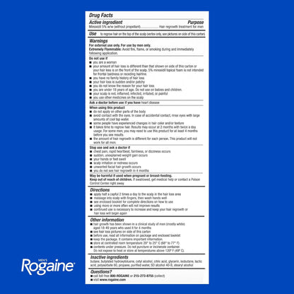 Men's Rogaine 5% Minoxidil Topical Foam, Unscented, 3 Mo Supply, 3x 2.11 Oz