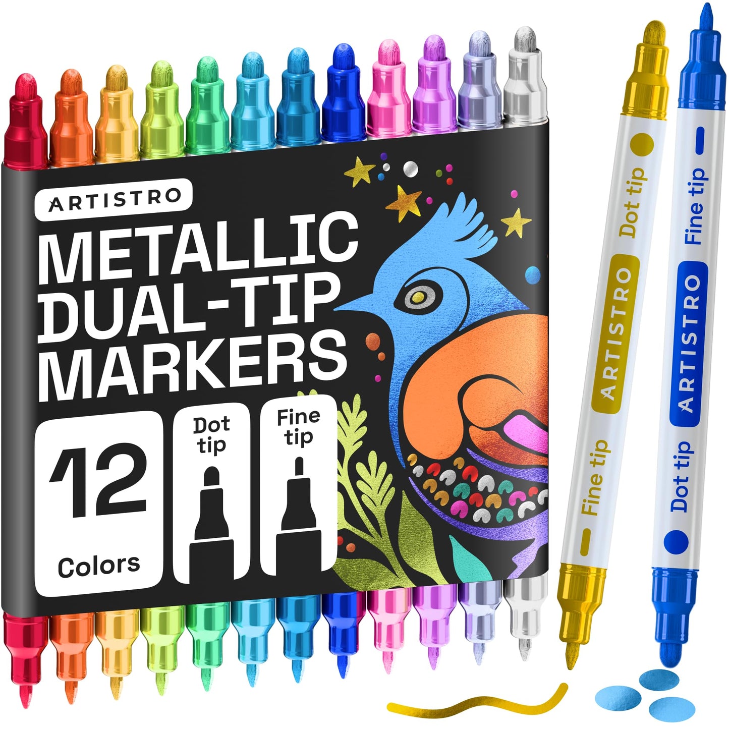ARTISTRO Dual-Tip Acrylic Paint Marker Pens - Set of 36