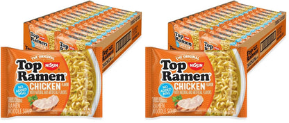Nissin Top Ramen Noodle Soup, Chicken, 3 Ounce (Pack of 24)