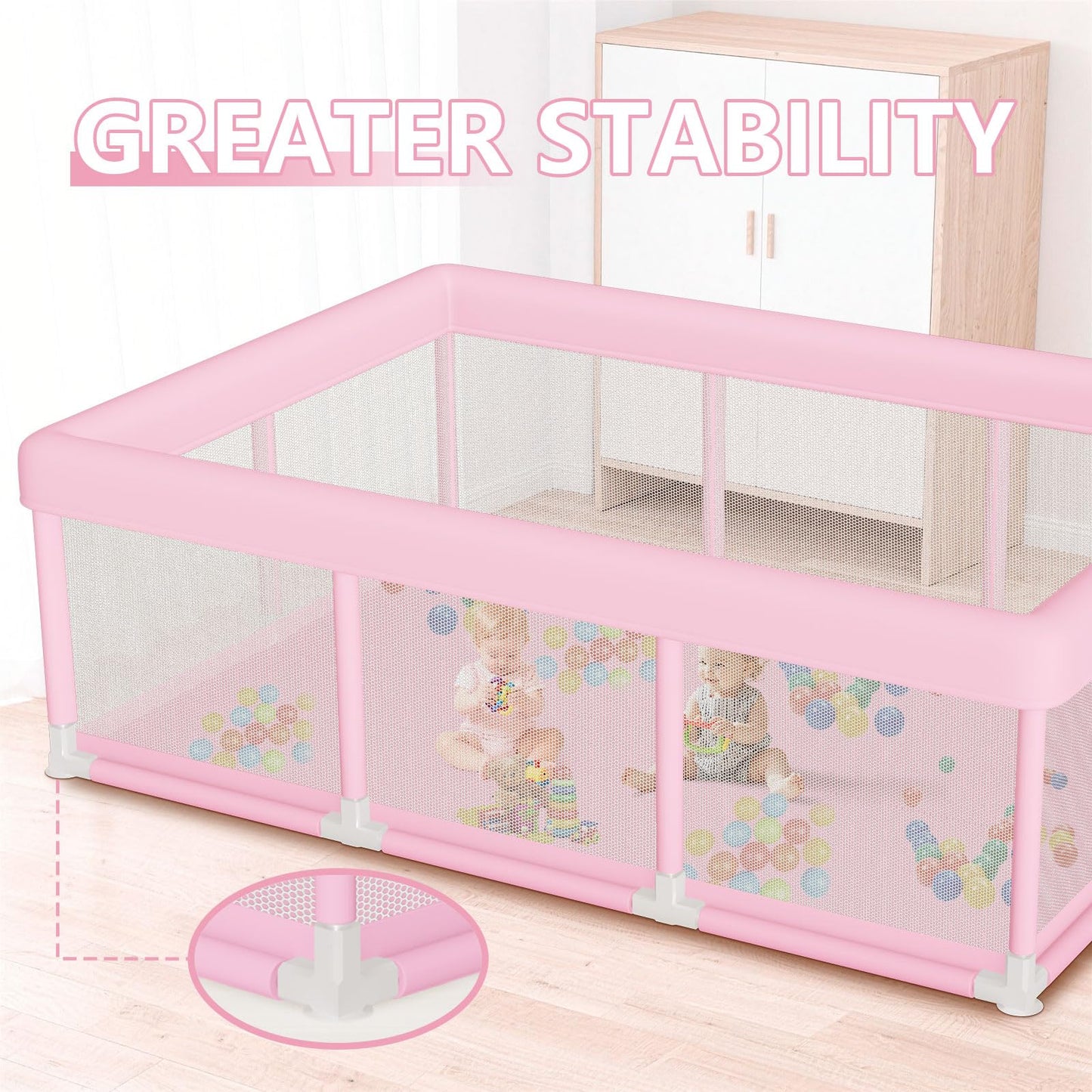 Hiaksedt Baby Playpen 50x50 Inch, Play Pens for Babies and Toddlers