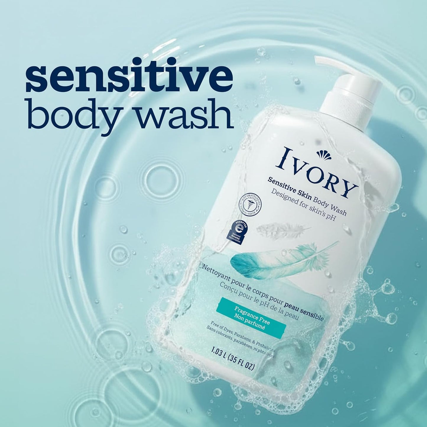 Ivory Body Wash Designed for the Whole Family, Jojoba Scent, 35 oz