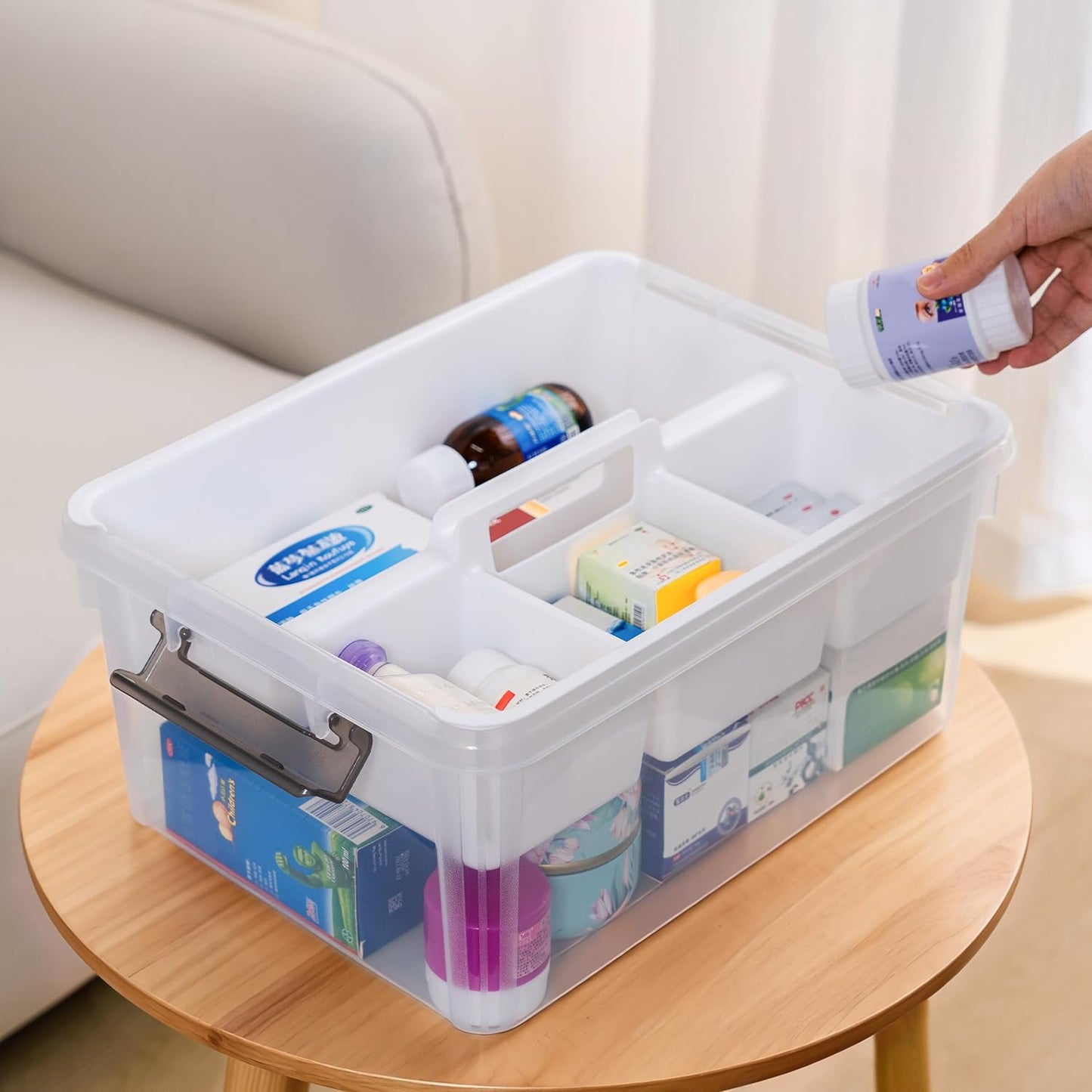 Citylife 6Qt 4Packs Clear Craft Organizers and Storage BOX, Sensory Bins
