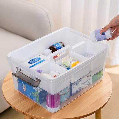 Citylife 6Qt 4Packs Clear Craft Organizers and Storage BOX, Sensory Bins