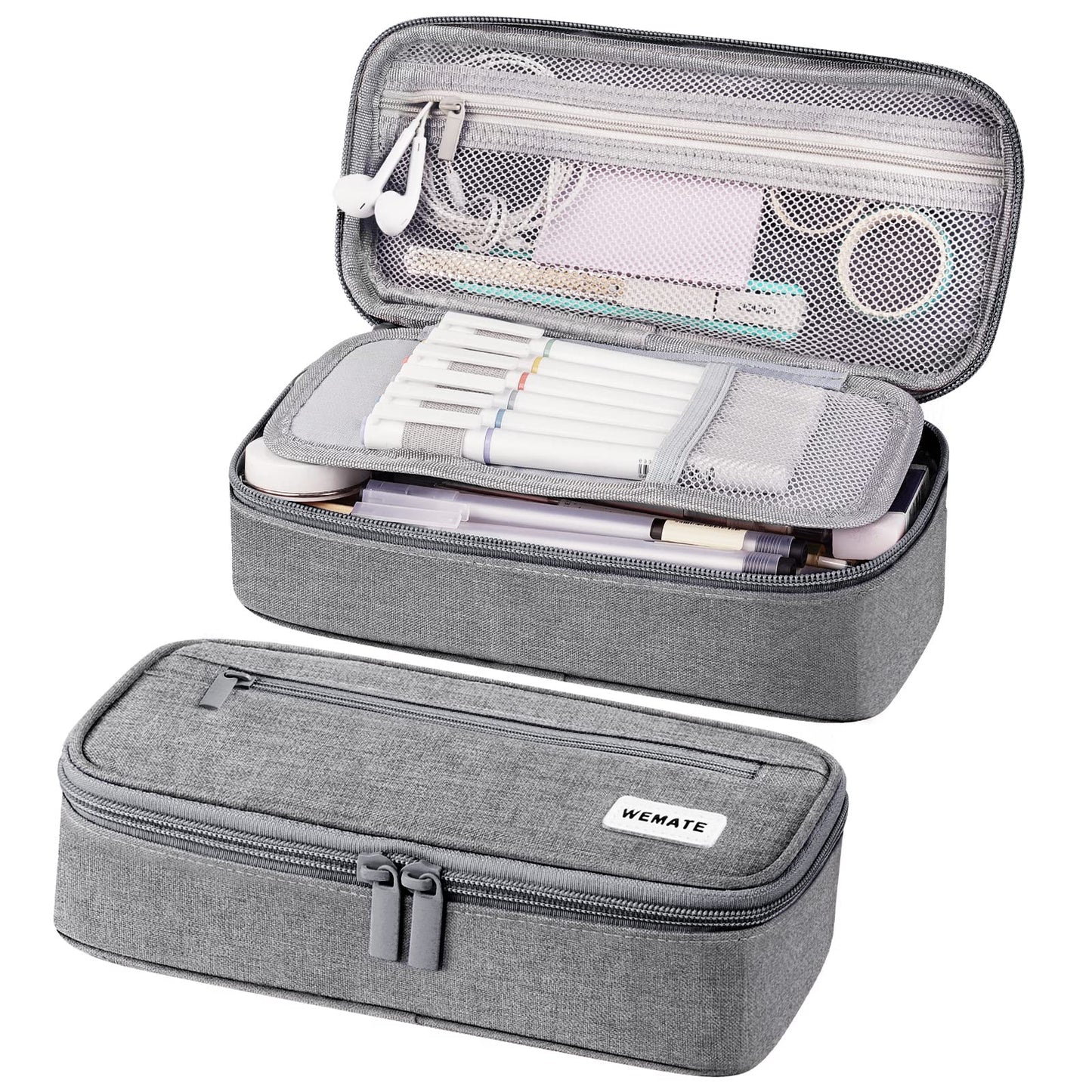 WEMATE Pencil Case, Large Storage Organizer, Makeup Bag, Teacher Must - have, Big Pencil Pouch, Marker Case for College