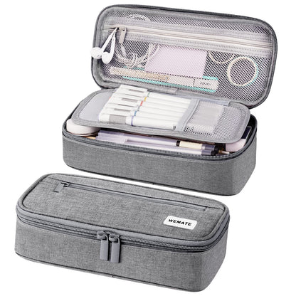 WEMATE Pencil Case, Large Storage Organizer, Makeup Bag, Teacher Must - have, Big Pencil Pouch, Marker Case for College