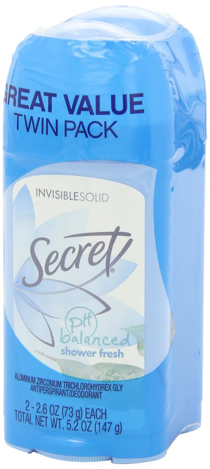 Secret Anti-Perspirant Deodorant Invisible Solid Powder Fresh Twin Pack 5.20 oz