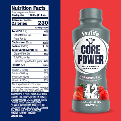 Core Power Elite High Protein Shake, Chocolate, 42g Bottle, 14oz, 12 Pack