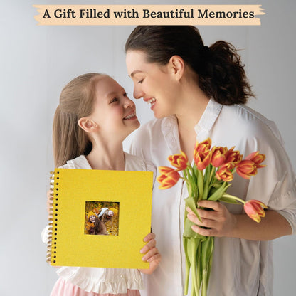 12"x12" Scrapbook Photo Album Linen Cover 40 Sheets 80 Pages White Paper