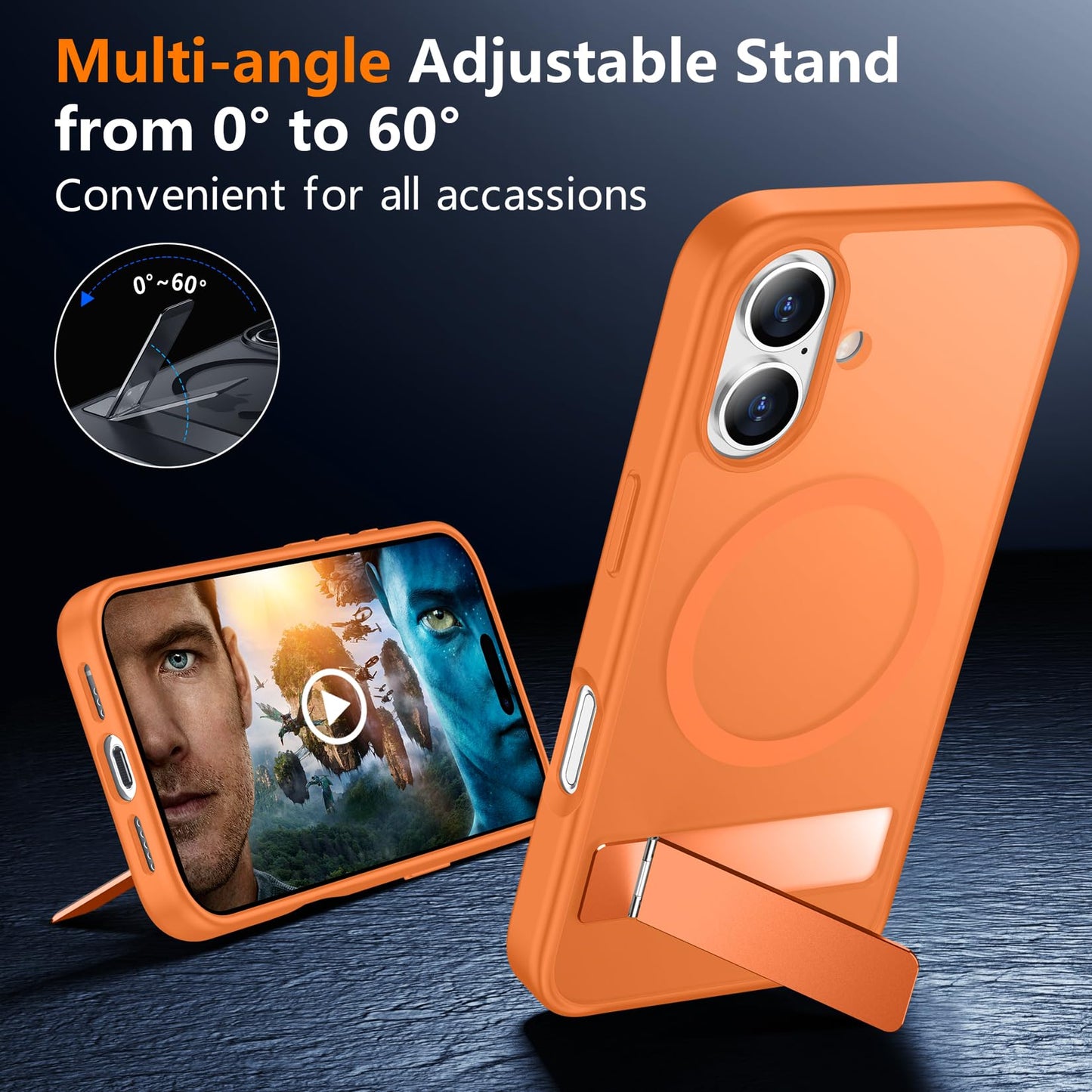 SPIDERCASE Magnetic for iPhone 17 Pro Max Case,with Kickstand,Clear