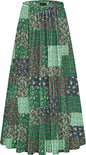 NASHALYLY Women's Chiffon Elastic High Waist Pleated A-Line Maxi Skirts