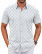 COOFANDY Men's Stretch Dress Shirts Short Sleeve Wrinkle Free Casual Button Down Shirts
