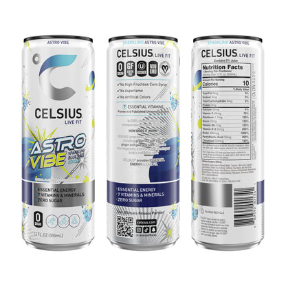 CELSIUS Sparkling Tropical Vibe, Functional Essential Energy Drink 12 Fl Oz (Pack of 12)