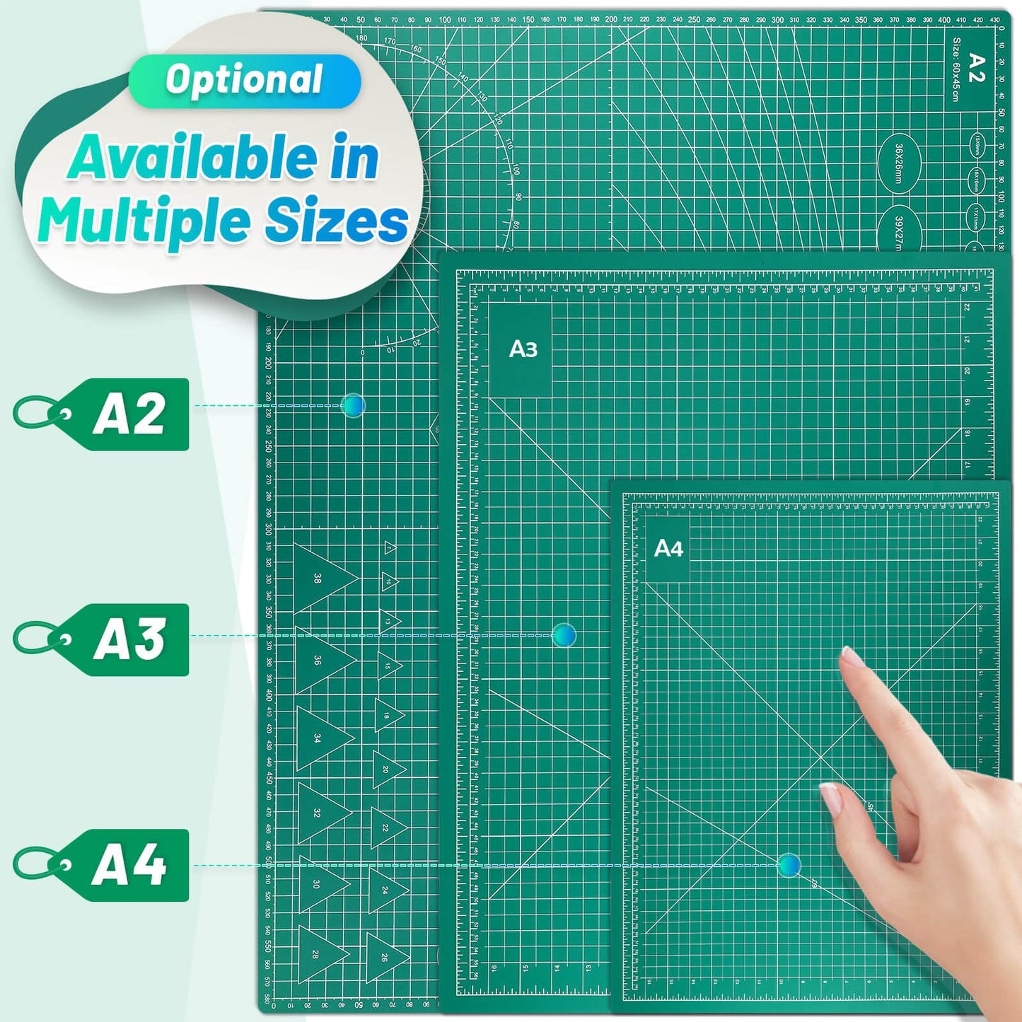 anezus Self Healing Sewing Mat, 12inch x 18inch Rotary Cutting Mat Double Sided 5-Ply Craft Cutting Board for Sewing Crafts Hobby Fabric Precision Scrapbooking Project