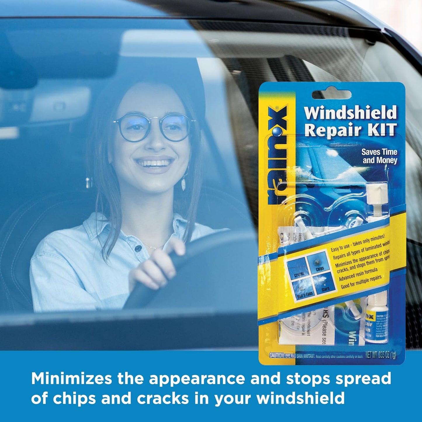 RainX Fix a Windshield Do it Yourself Windshield Repair Kit, for Chips, Cracks, Bulll's-Eyes and Stars