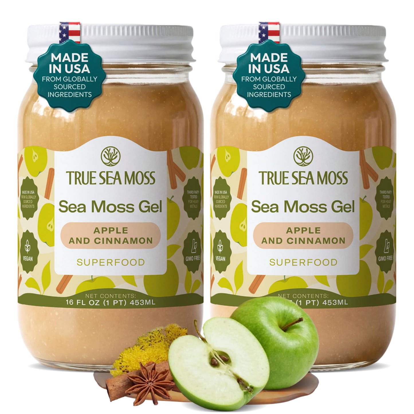 TrueSeaMoss Sea Moss Gel – Made in USA – Wildcrafted Seamoss, Fruits & Jarred Vegetables – Mango, Pack of 3 (Labels may Vary)