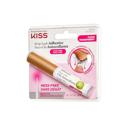 Kiss Lash Adhesive, Lash Glue, 24hr Strip Eyelash Adhesive, Clear, Includes Lash Adhesive, Long Lasting Wear, Can Be Used with Strip Lashes and Lash Clusters