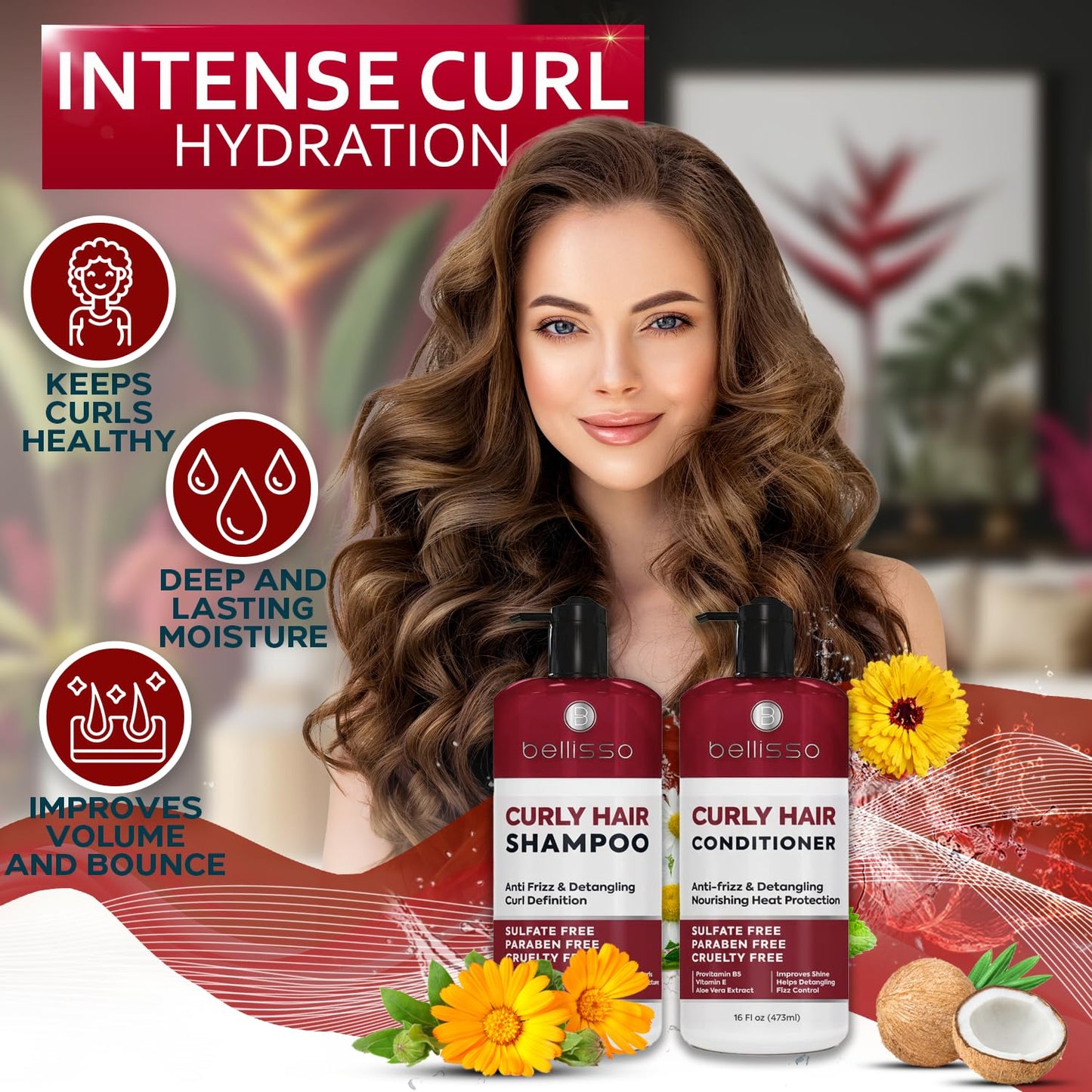 Caffeine Shampoo and Conditioner Set - Volumizing Products for Women and Men - Thickening, Volume Boosting Formula for Thinning and Fine Hair - Sulfate Free, No Parabens - Hydrating, Salon Grade