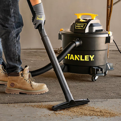 STANLEY Shop Vac SL18115P, 5 Gallon Peak 4 Horsepower Wet Dry Vacuums, Blower 3 in 1 Functions 15 Feet Cleaning Range for Garage, Carpet Clean, Shop Cleaning, Car Detailing with Attachments